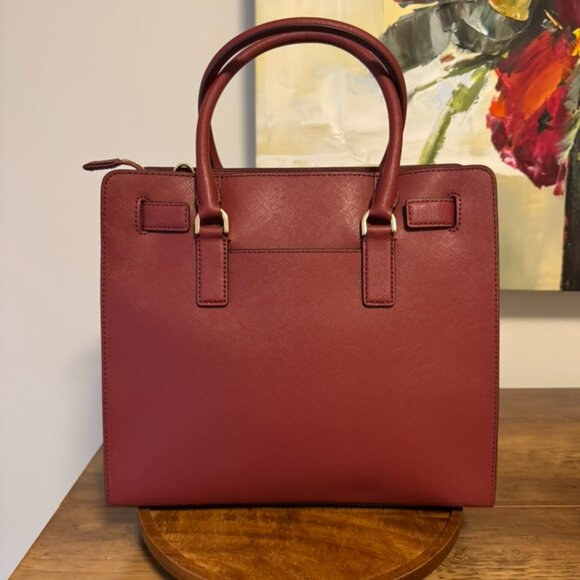 Michael Kors Maroon Tote: Very unique size - Picture 3 of 4